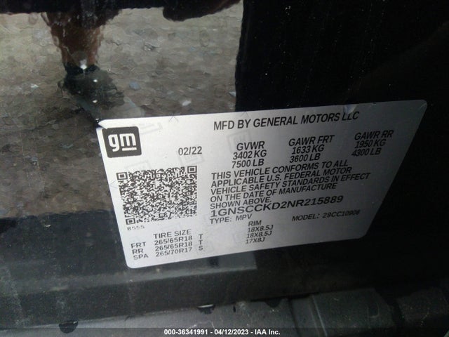 Chevrolet Suburban Lt 2022 1GNSCCKD2NR215889 Image 9