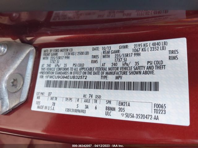 1FMCU9G94EUB32572 Ford ESCAPE SE