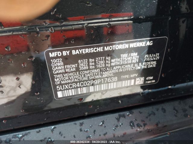 5UXCR4C02P9P17638 BMW X5 Sdrive40i