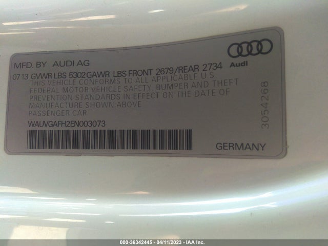 WAUVGAFH2EN003073 Audi S5 Prestige