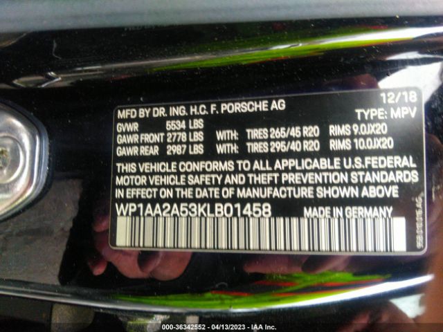 WP1AA2A53KLB01458 Porsche Macan
