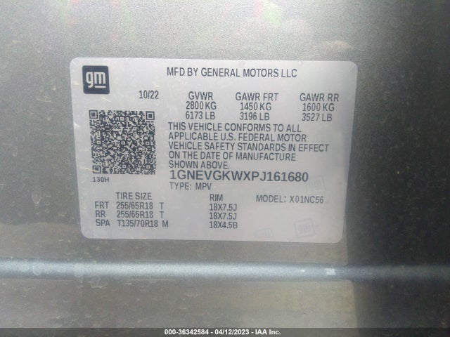 Chevrolet Traverse Lt Cloth 2023 1GNEVGKWXPJ161680 Image 9