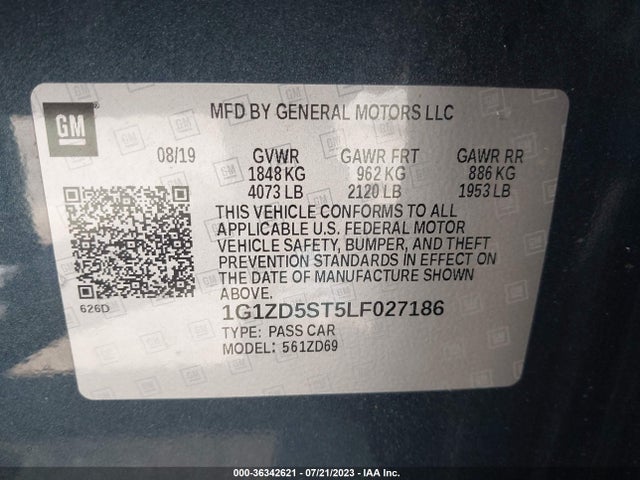 Chevrolet MALIBU LT 2020 1G1ZD5ST5LF027186 Image 9