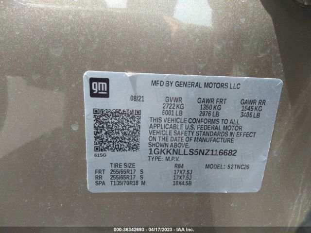 1GKKNLLS5NZ116682 GMC Acadia At4