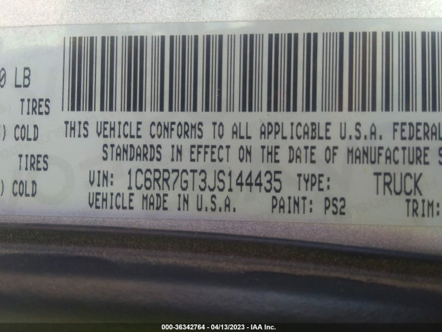 RAM 1500 Slt 2018 1C6RR7GT3JS144435 Image 9