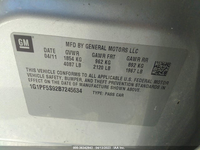 Chevrolet CRUZE LT 2014 1G1PK5SB4E7400915 Image 10