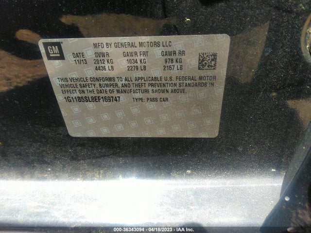 Chevrolet MALIBU LS 2014 1G11B5SL8EF169747 Image 10