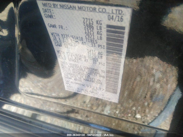 2016 INFINITI QX60 VIN: 5N1AL0MN2GC512137