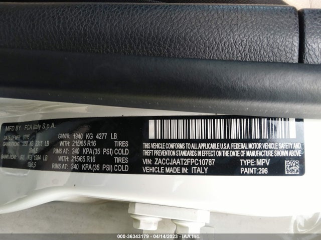 Jeep Renegade Sport 2015 ZACCJAAT2FPC10787 Image 11