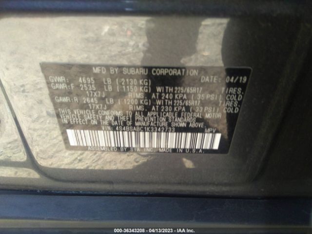 4S4BSABC1K3342733 Subaru Outback