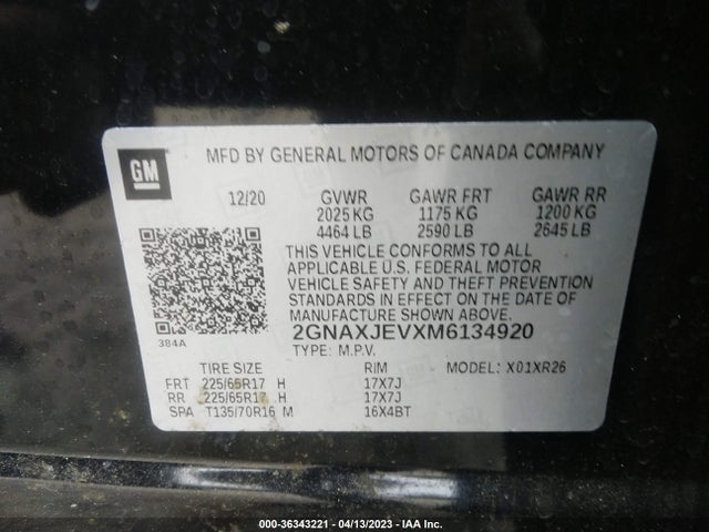 Chevrolet EQUINOX LT 2021 2GNAXJEVXM6134920 Image 10