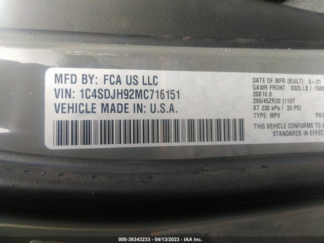 Dodge Durango Srt Hellcat 2021 1C4SDJH92MC716151 Image 9