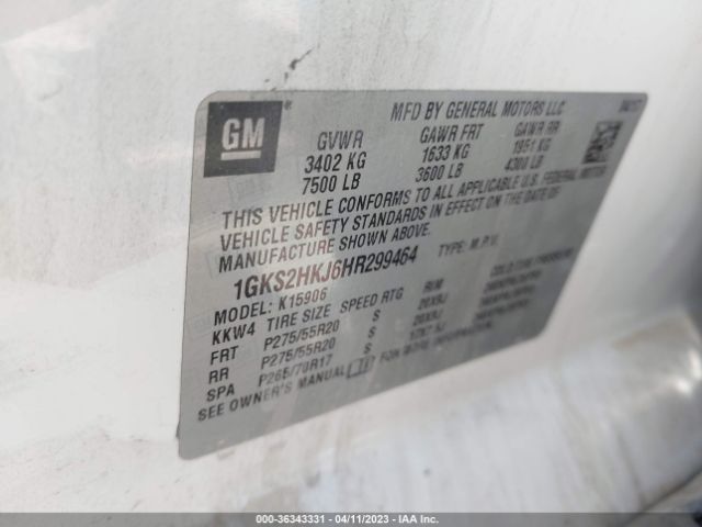 1GKS2HKJ6HR299464 GMC YUKON XL DENALI