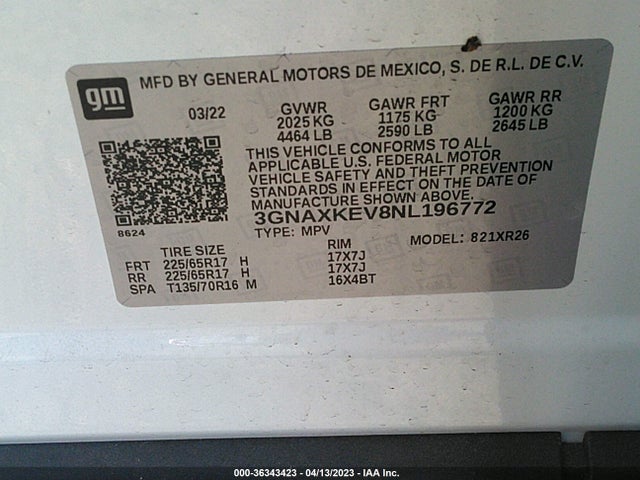Chevrolet EQUINOX LT 2022 3GNAXKEV8NL196772 Image 9