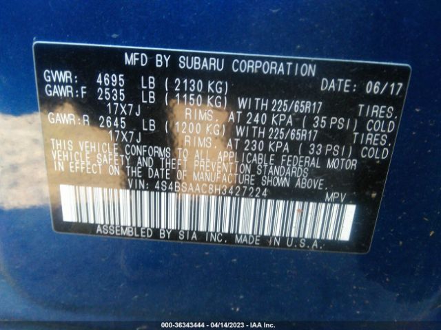 4S4BSAAC8H3427224 Subaru OUTBACK
