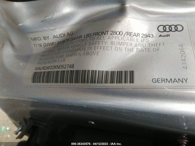 2019 Audi A7, VIN: WAUR2AF22KN052748