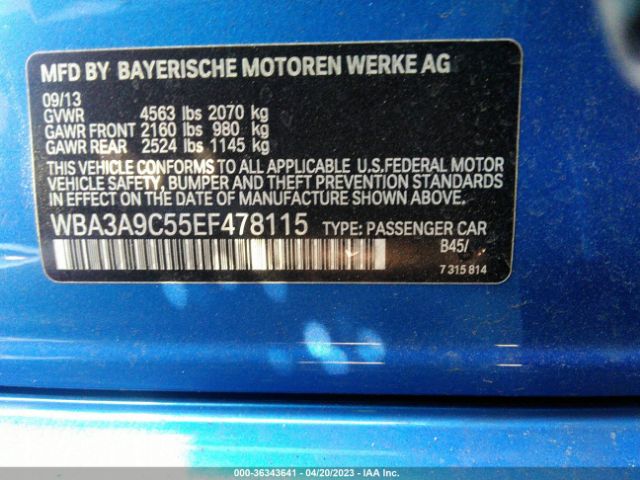 WBA3A9C55EF478115 BMW 3 Series 335i