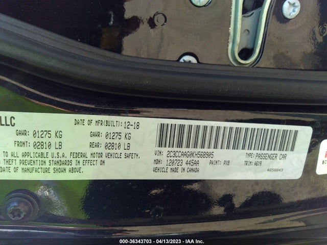 2C3CCAAG0KH568905 Chrysler 300 Touring L