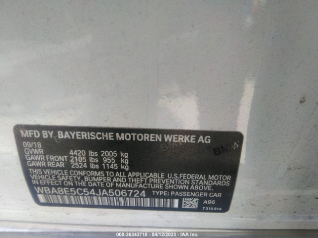 WBA8E5C54JA506724 BMW 3 Series 328d