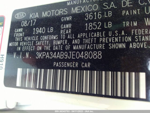 3KPA34AB9JE048088 KIA RIO EX