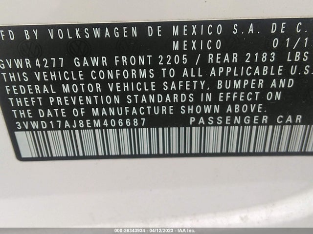 3VWD17AJ8EM406687 Volkswagen Jetta Sedan Se