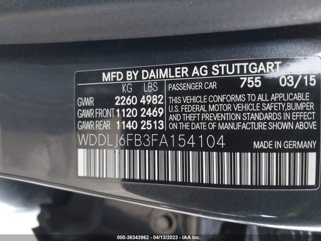Mercedes-Benz Cls-class Cls 400 2015 WDDLJ6FB3FA154104 Image 9