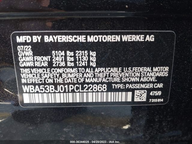 WBA53BJ01PCL22868 BMW 5 Series 540i