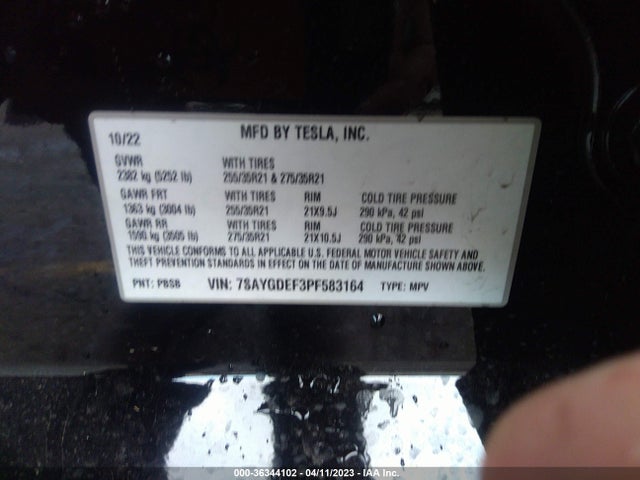 Tesla Model Y Performance 2023 7SAYGDEF3PF583164 Image 9
