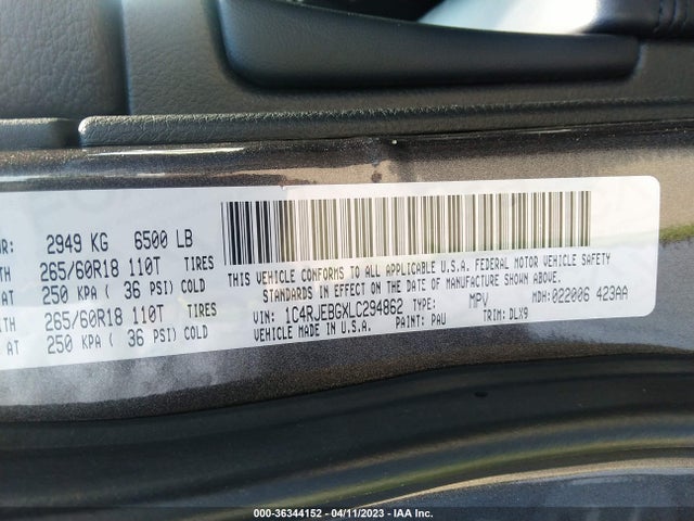Jeep Grand Cherokee Limited 2020 1C4RJEBGXLC294862 Image 11