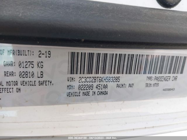 2C3CDZBT6KH583285 Dodge Challenger R/t