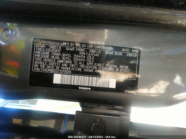 2007 VOLVO XC90 I6 VIN: YV4CM982271370699