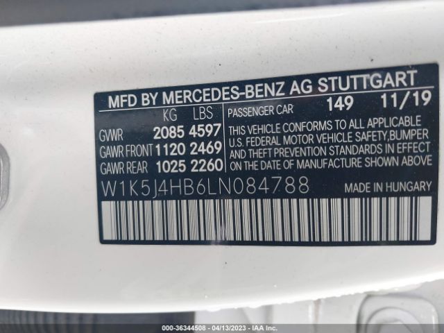 W1K5J4HB6LN084788 Mercedes-Benz Cla Cla 250