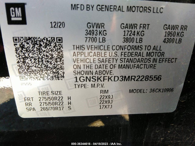 Chevrolet Suburban Premier 2021 1GNSKFKD3MR228556 Image 9