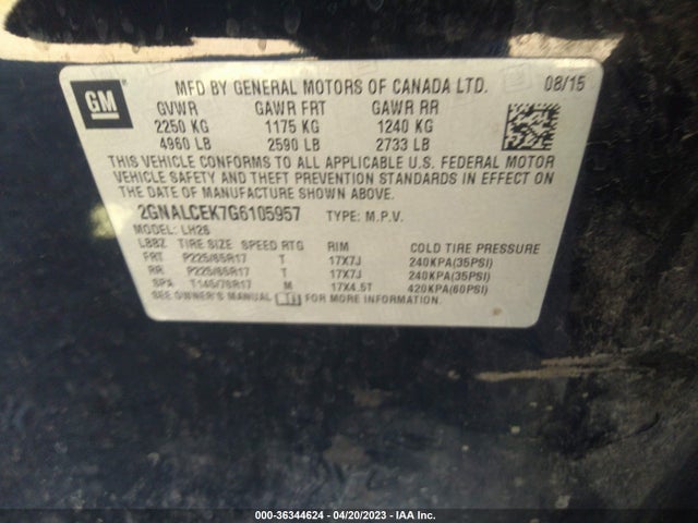 Chevrolet EQUINOX LT 2016 2GNALCEK7G6105957 Image 10