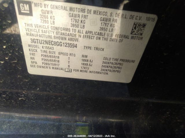 3GTU2NEC8GG123594 GMC Sierra 1500 Slt