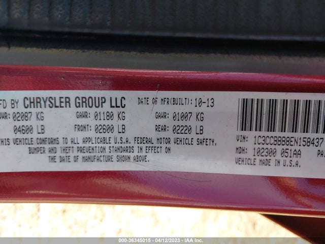 Chrysler 200 Touring 2014 1C3CCBBB8EN158437 Image 9