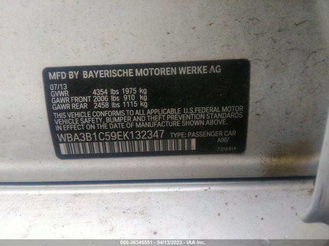 BMW 3 Series 320i 2014 WBA3B1C59EK132347 Image 9