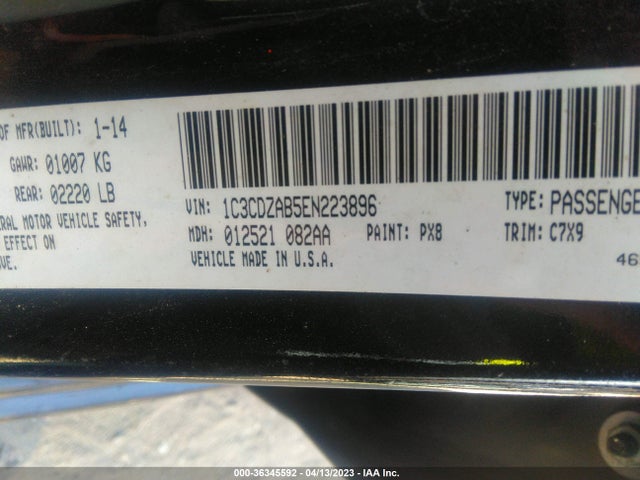 Dodge AVENGER SE 2014 1C3CDZAB5EN223896 Image 9