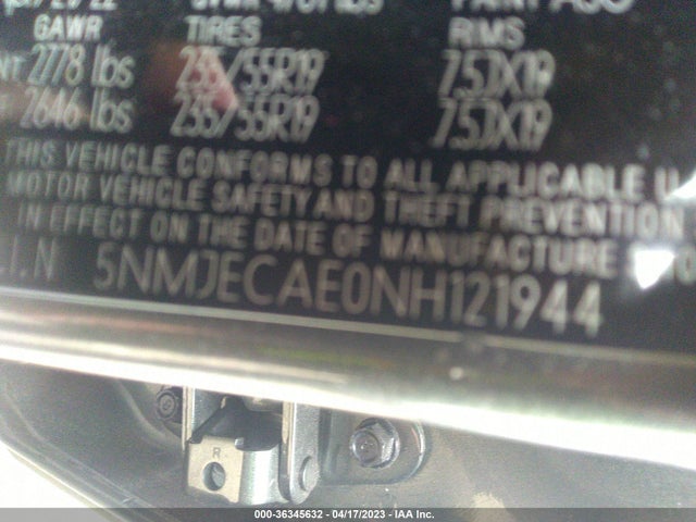 Hyundai Tucson Limited 2022 5NMJECAE0NH121944 Image 10