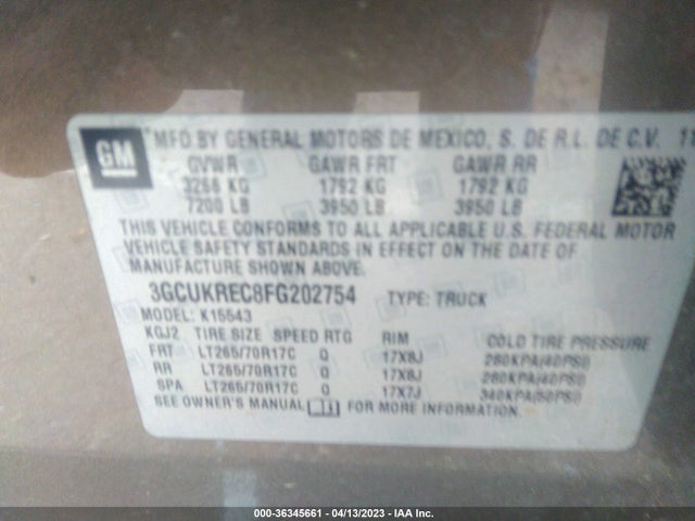 Chevrolet Silverado 1500 Lt 2015 3GCUKREC8FG202754 Image 10