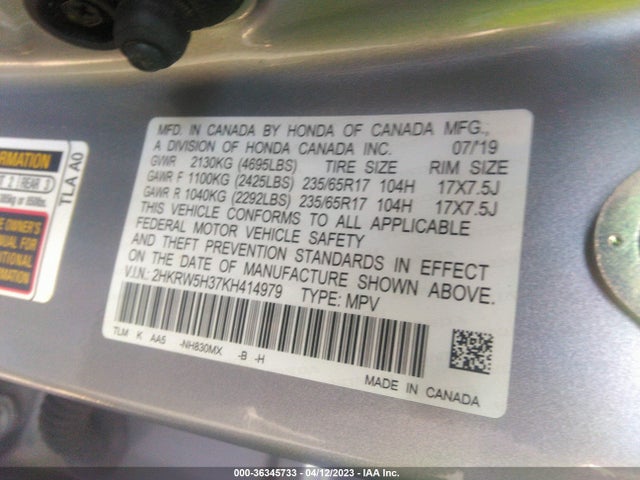 Honda CR-V LX 2019 2HKRW5H37KH414979 Image 9