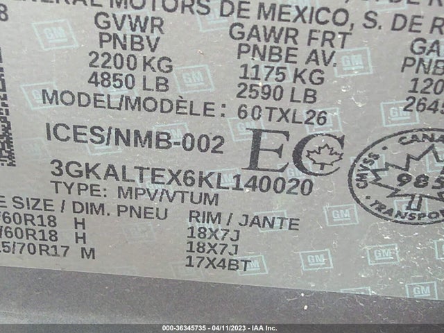 GMC Terrain Sle 2019 3GKALTEX6KL140020 Image 9