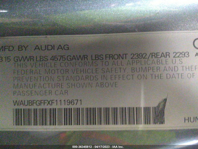 WAUBFGFFXF1119671 Audi S3/a3 2.0t Premium