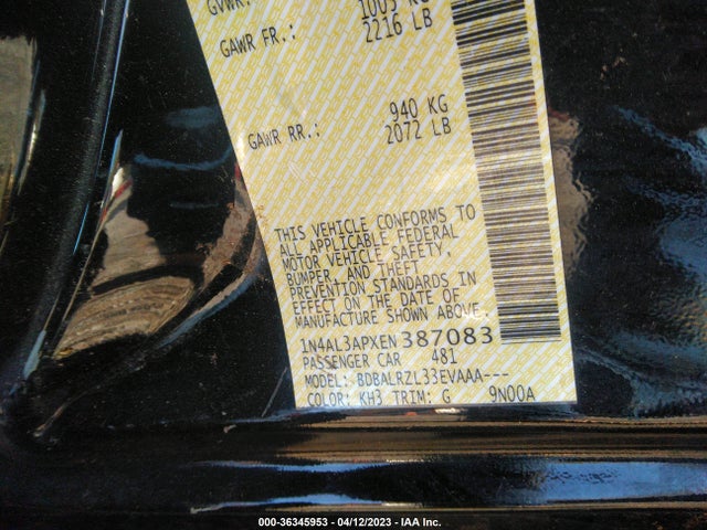 2014 NISSAN ALTIMA 2.5 S VIN: 1N4AL3APXEN387083