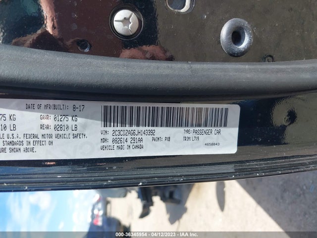 Dodge Challenger Sxt 2018 2C3CDZAG6JH143392 Image 9