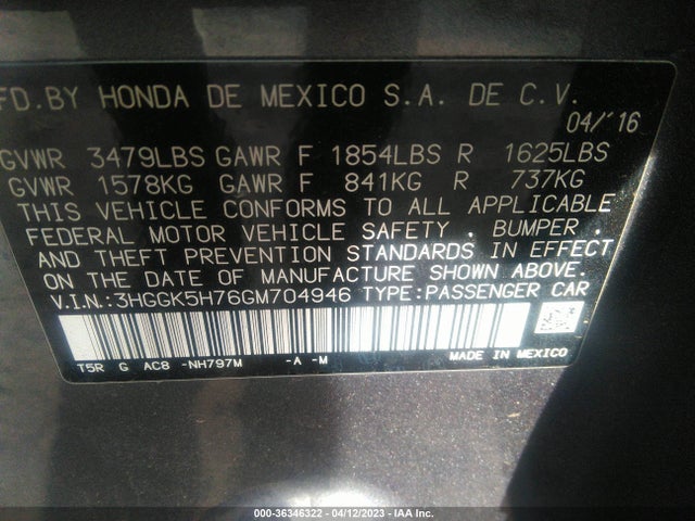 Honda FIT EX 2016 3HGGK5H76GM704946 Image 9