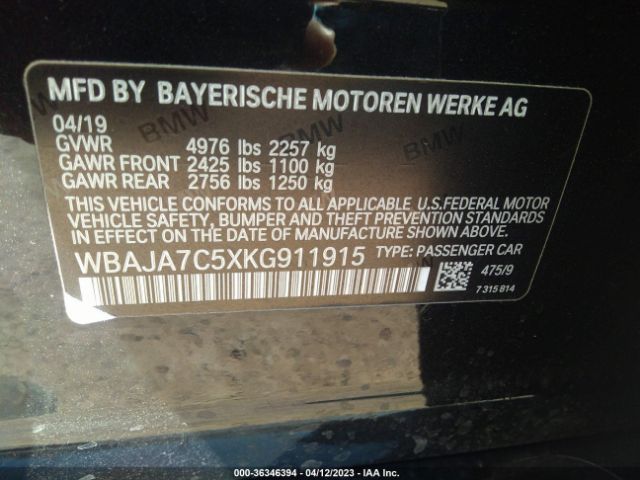 WBAJA7C5XKG911915 BMW 5 Series 530i Xdrive