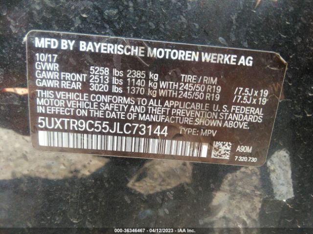 5UXTR9C55JLC73144 BMW X3 Xdrive30i