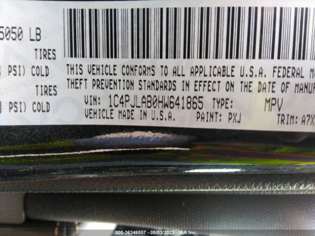 1C4PJLAB0HW641865 Jeep Cherokee Sport