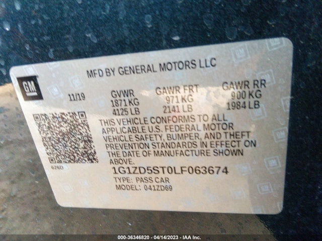 Chevrolet MALIBU LT 2020 1G1ZD5ST0LF063674 Image 9